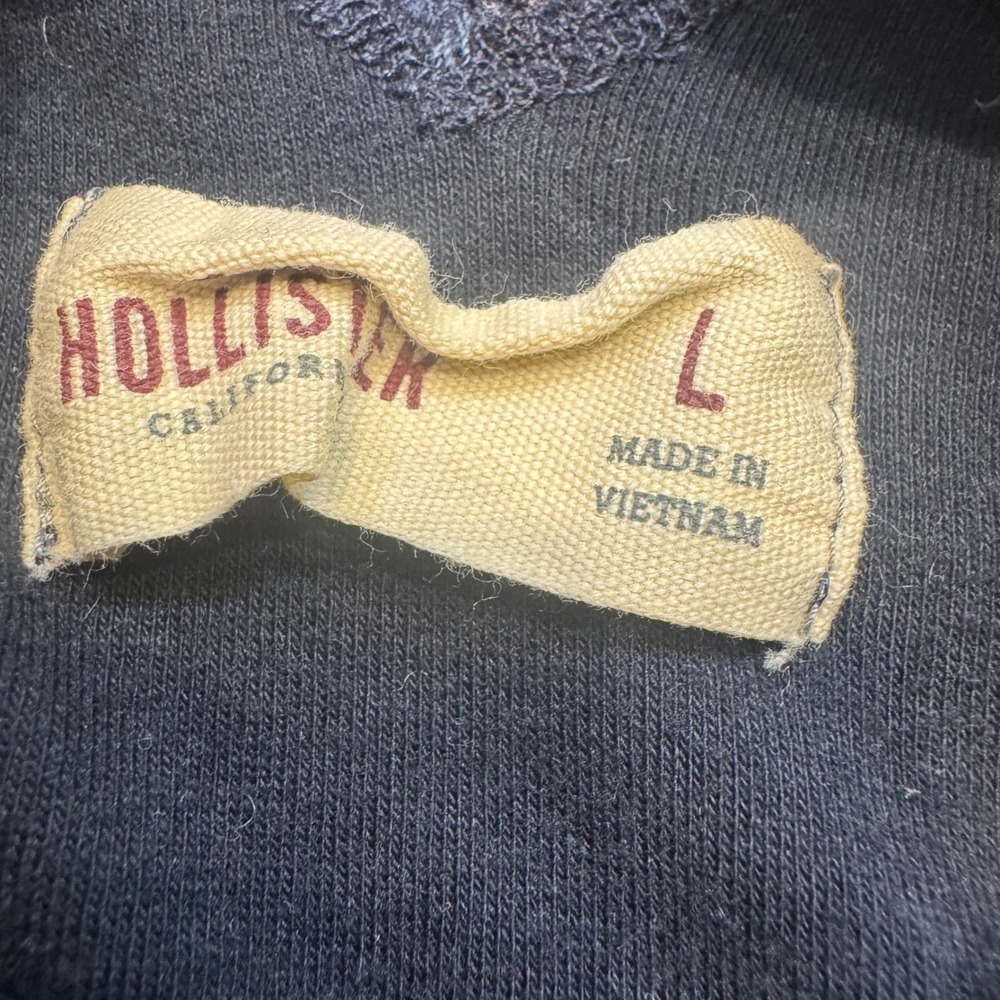VTG Y2K Hollister Womens Navy Blue Lace Trim V-Neck Cami‎ Tank Top Size Large - Picture 5 of 6